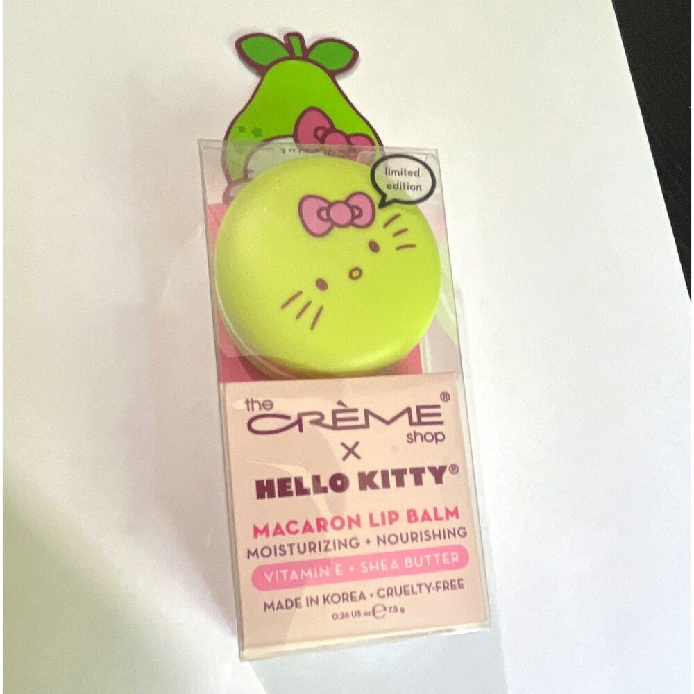 The Crème Shop x Hello Kitty Macaron Lip Balm Juicy Pear 0.28 oz Dry Lips